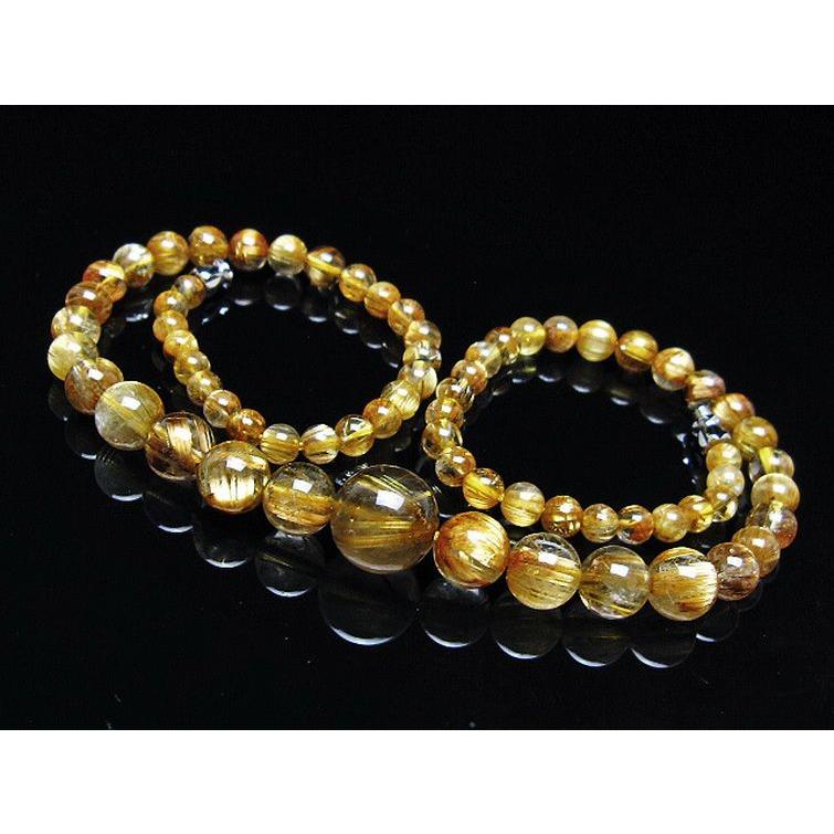 ゴールドタイチンルチル　ブレスレット　ネックレス可 ルチルクォーツ ネックレス ゴールドタイチンルチル 12mm t162-756