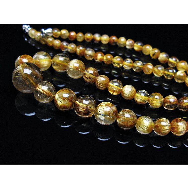 ルチルクォーツ ネックレス ゴールドタイチンルチル 12mm t162-756