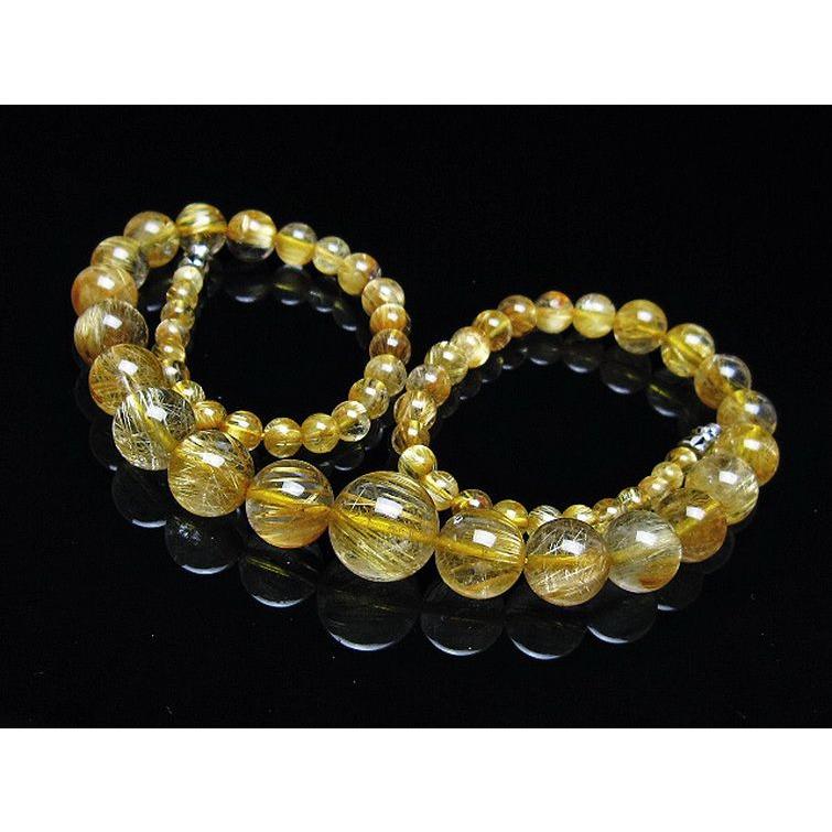 タイチンゴールドルチルクォーツ 13mm ルチルクォーツ ネックレス ゴールドタイチンルチル 13mm t162-757