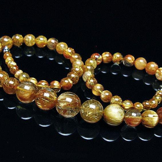 ルチルクォーツ ネックレス ゴールドタイチンルチル 12mm t162-768