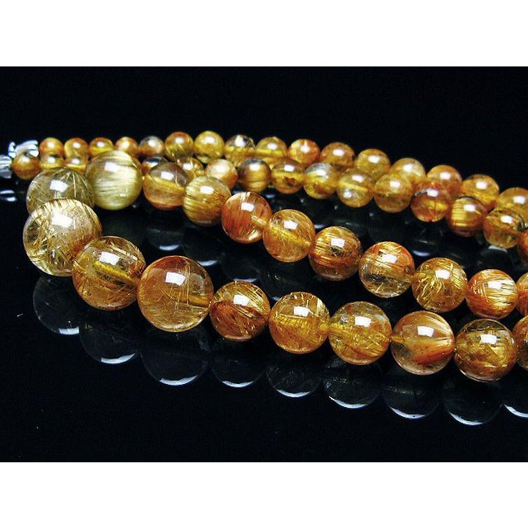 ルチルクォーツ ネックレス ゴールドタイチンルチル 12mm t162-768