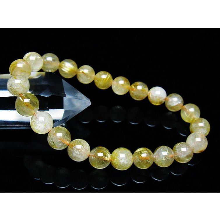 ルチルクォーツ ブレスレット ゴールドタイチンルチル 8mm t171-7553