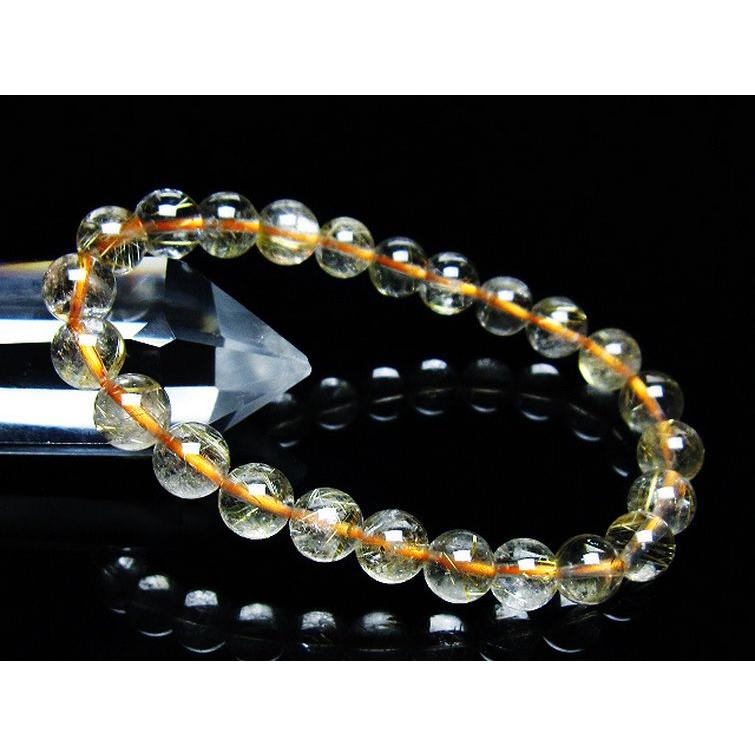 ルチルクォーツ ブレスレット ゴールドタイチンルチル 7mm t171-7562