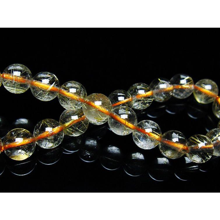 ルチルクォーツ ブレスレット ゴールドタイチンルチル 7mm t171-7562