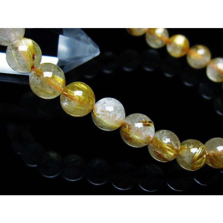 ゴールドルチルクォーツ ブレスレット 32g ルチルクォーツ ブレスレット ゴールドタイチンルチル 7mm t171-7643