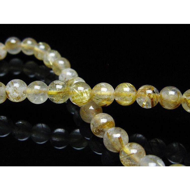 ゴールドタイチンルチル ブレスレット 5mm t171-7977 : 誠安天然石専門