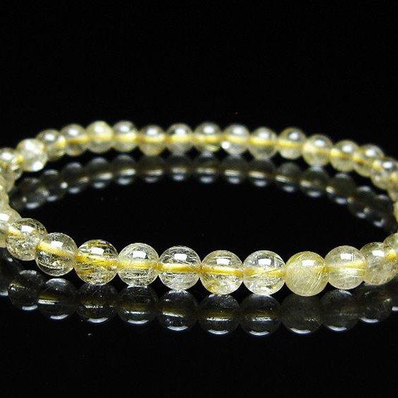 ゴールドタイチンルチル ブレスレット 5mm t171-7981 : 誠安天然石専門