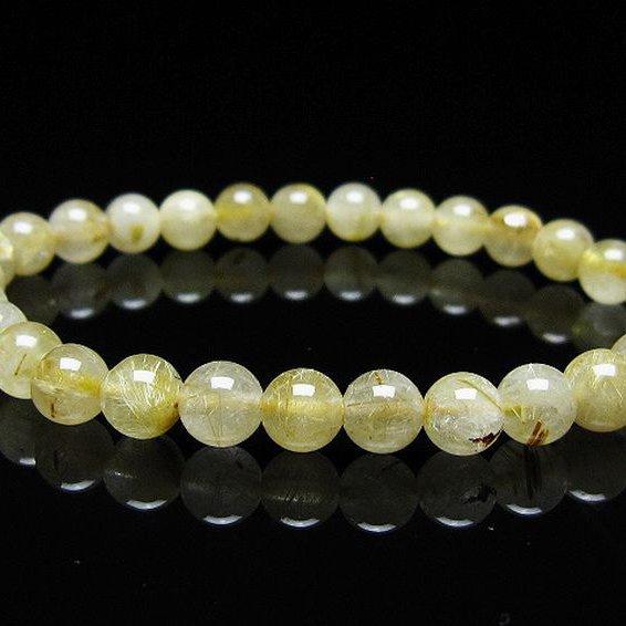 ゴールドタイチンルチル ブレスレット 7mm t171-7987 : 誠安天然石専門