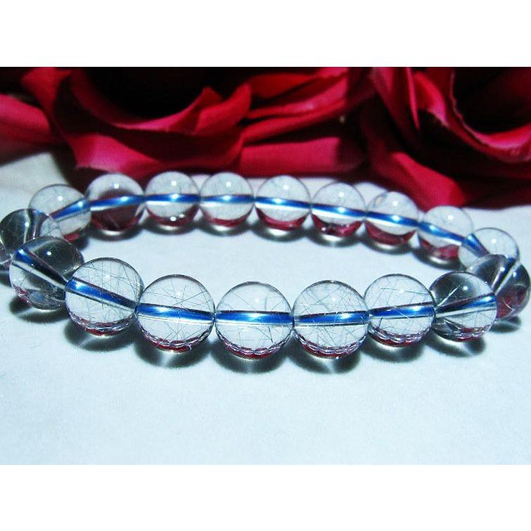 ルチルクォーツ ブレスレット ブルールチル 11mm t180-1907