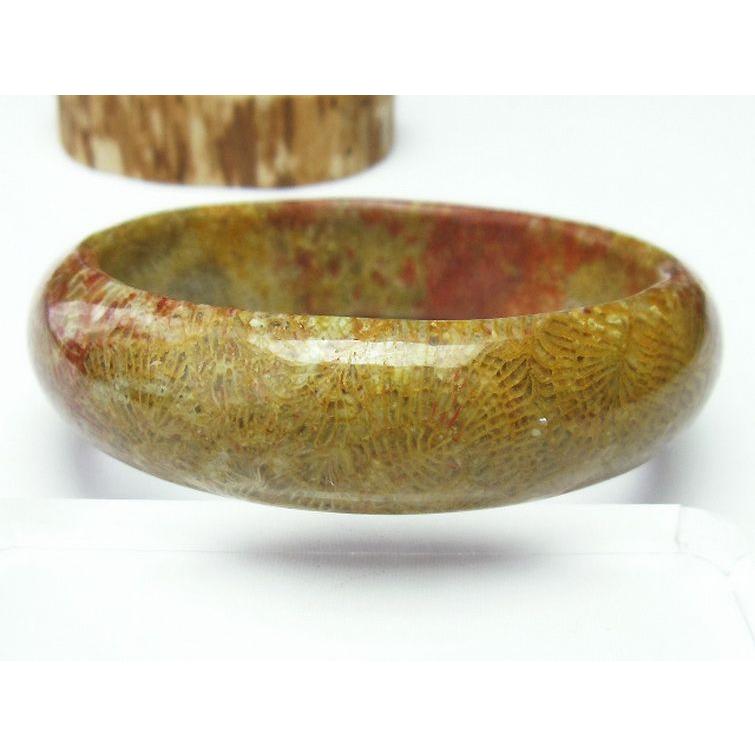 フォシルコーラルバングル 珊瑚玉バングルお盆最終セール 珊瑚玉