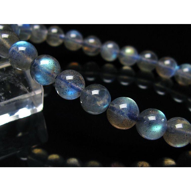 アンデシンラブラドライト ブレスレット 動画】【1点もの】宝石質アンデシンラブラドライトAAA ラウンド6.5mm 1