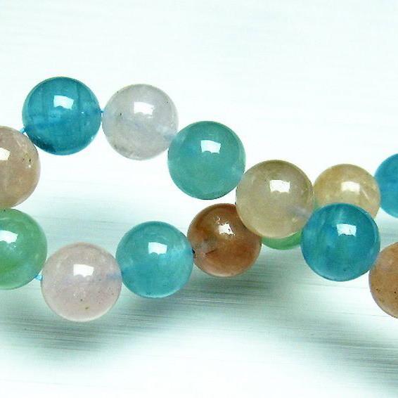 ミックスカラー ベリル ブレスレット 緑柱石10mm t237-2331