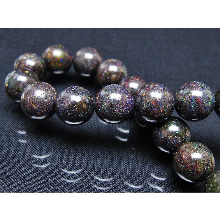 ブラックオパール ブレスレット 10mm t249-4686 : 誠安天然石専門店