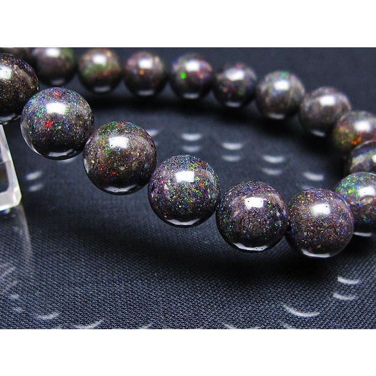 ブラックオパール ブレスレット 10mm t249-4686 : 誠安天然石専門店