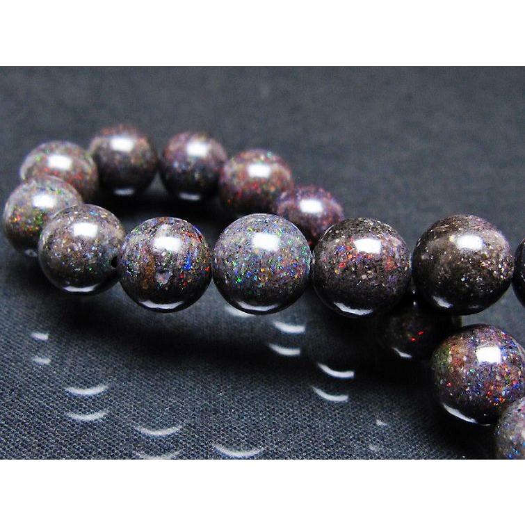 ブラックオパール ブレスレット 9mm t249-4837 : 誠安天然石専門店