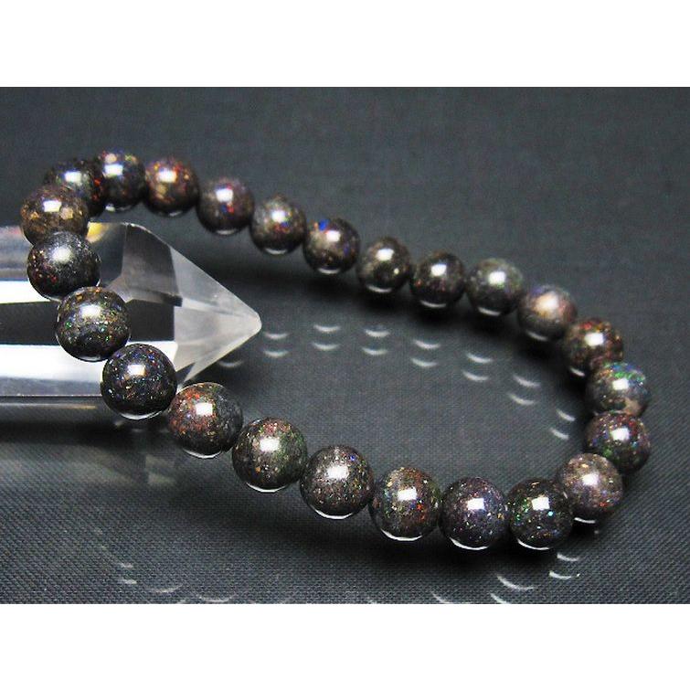 ブラックオパール ブレスレット 8mm t249-4979 : 誠安天然石専門店 