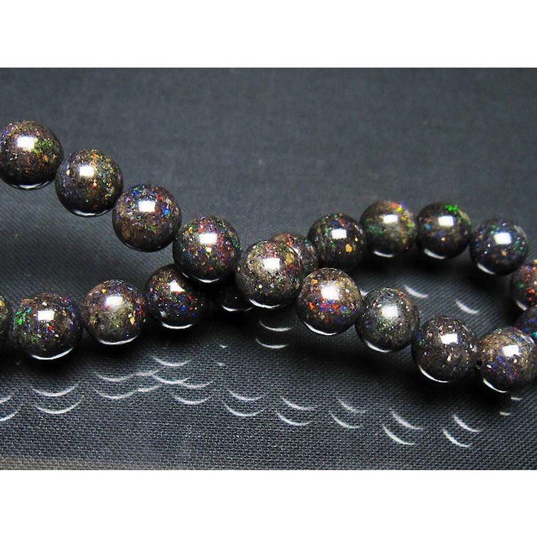 ブラックオパール ブレスレット  8mm  t249-4984の画像