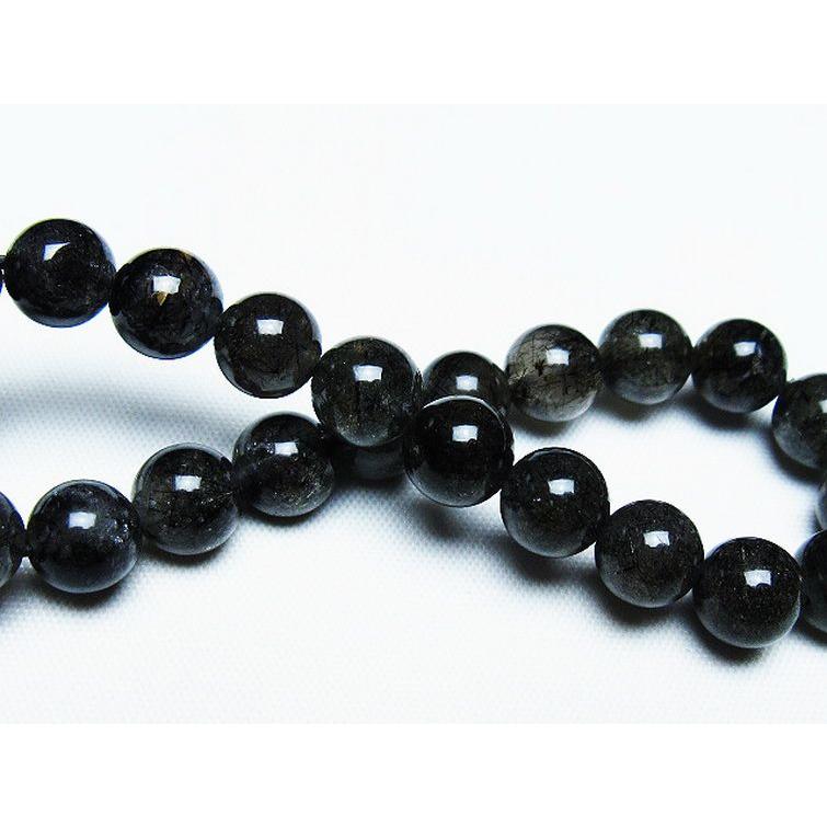 ルチルクォーツ ブレスレット ブラックルチル 8mm t257-7112 : 誠安