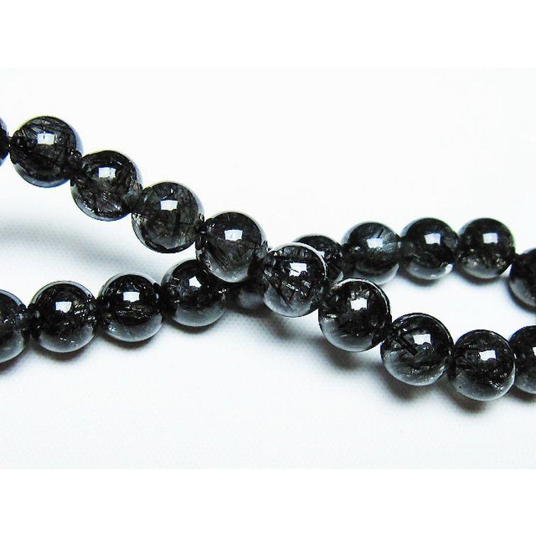 ルチルクォーツ ブレスレット ブラックルチル 8mm t257-7302 : 誠安