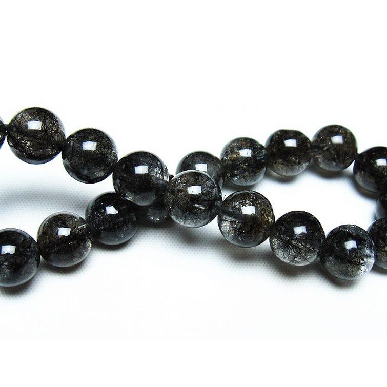 ブラックルチルクォーツ ブレスレット 9mm t257-7571 : 誠安天然石専門