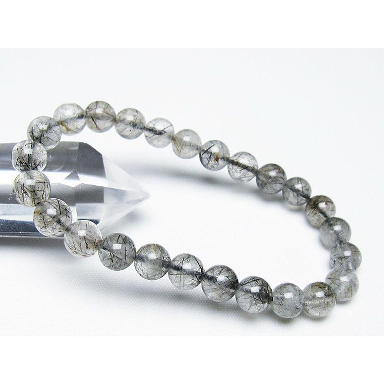 ブラックルチルクォーツ ブレスレット 8mm t257-7724 : 誠安天然石専門