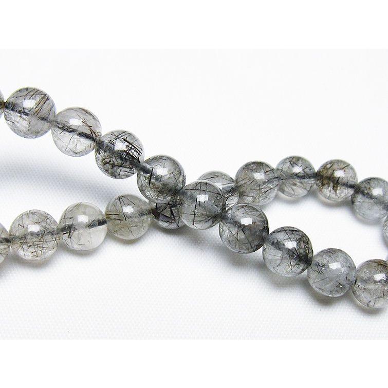 ブラックルチルクォーツ ブレスレット 8mm t257-7724 : 誠安天然石専門