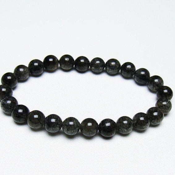 ブラックルチルクォーツ ブレスレット 7mm t257-7787 : 誠安天然石専門