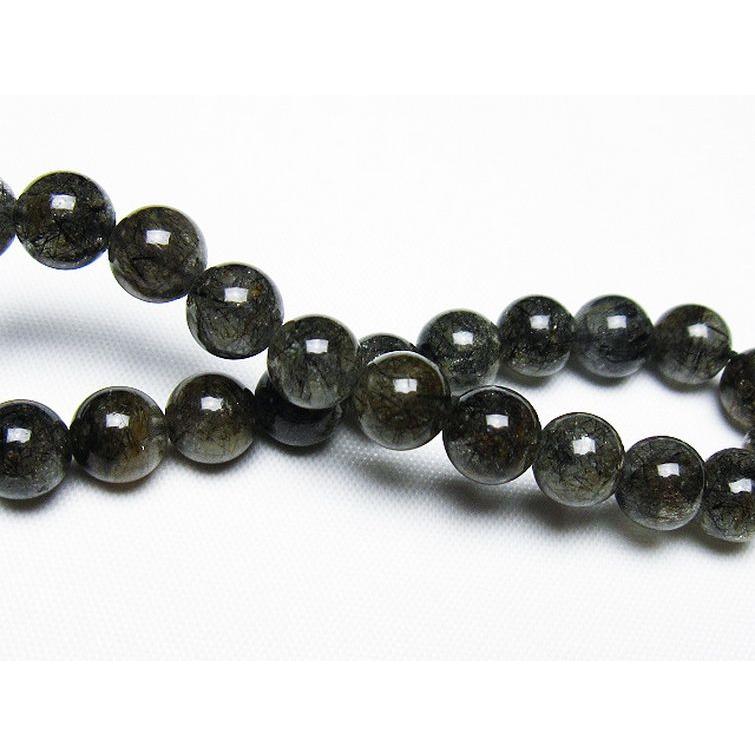 ブラックルチルクォーツ ブレスレット 7mm t257-7787 : 誠安天然石専門