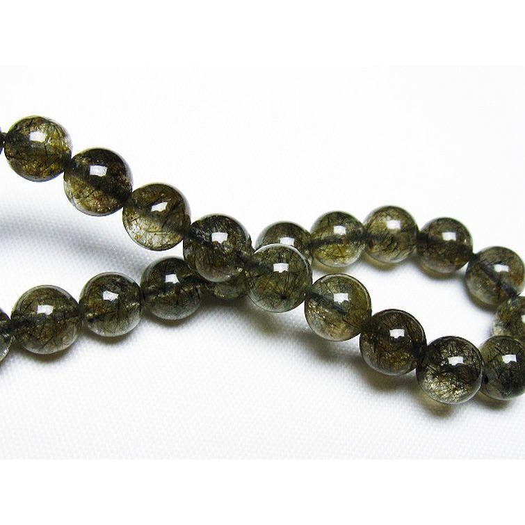 ルチルクォーツ ブレスレット ブラックルチル 7mm t257-7789 : 誠安