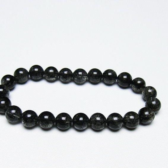 ルチルクォーツ ブレスレット ブラックルチル 8mm t257-7793 : 誠安