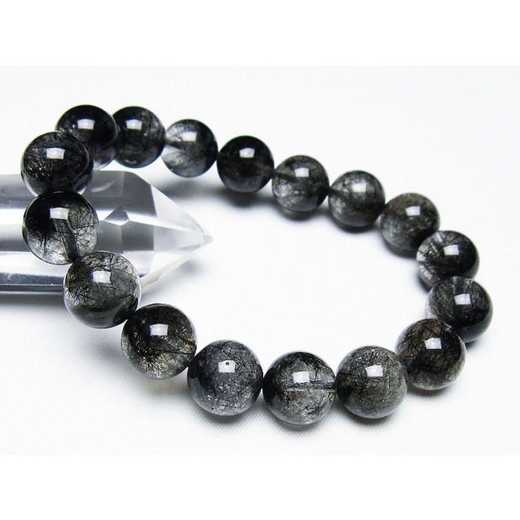 ルチルクォーツ ブレスレット ブラックルチル 12mm t257-7817 : 誠安