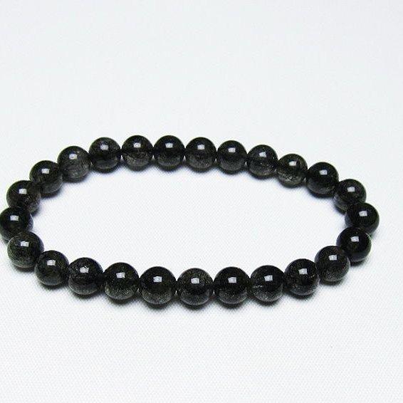 ルチルクォーツ ブレスレット ブラックルチル 7mm t257-7870 : 誠安