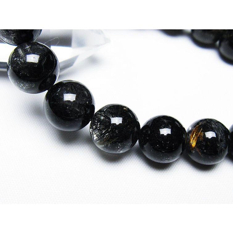 ブラックルチルクォーツ ブレスレット 11mm t257-7902 : 誠安天然石