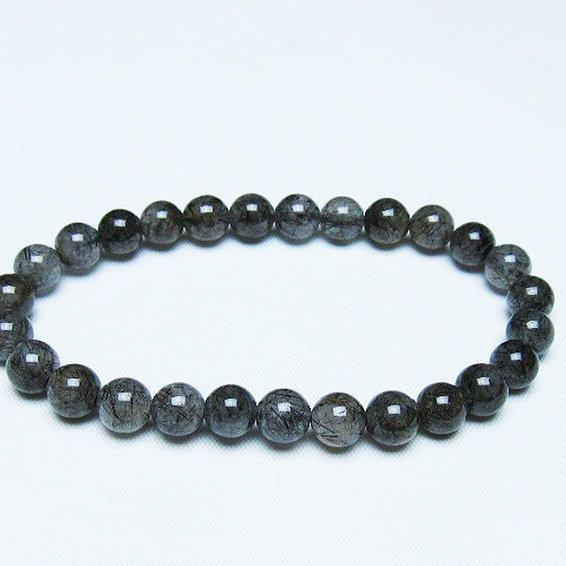 ルチルクォーツ ブレスレット ブラックルチル 7mm t257-7985 : 誠安