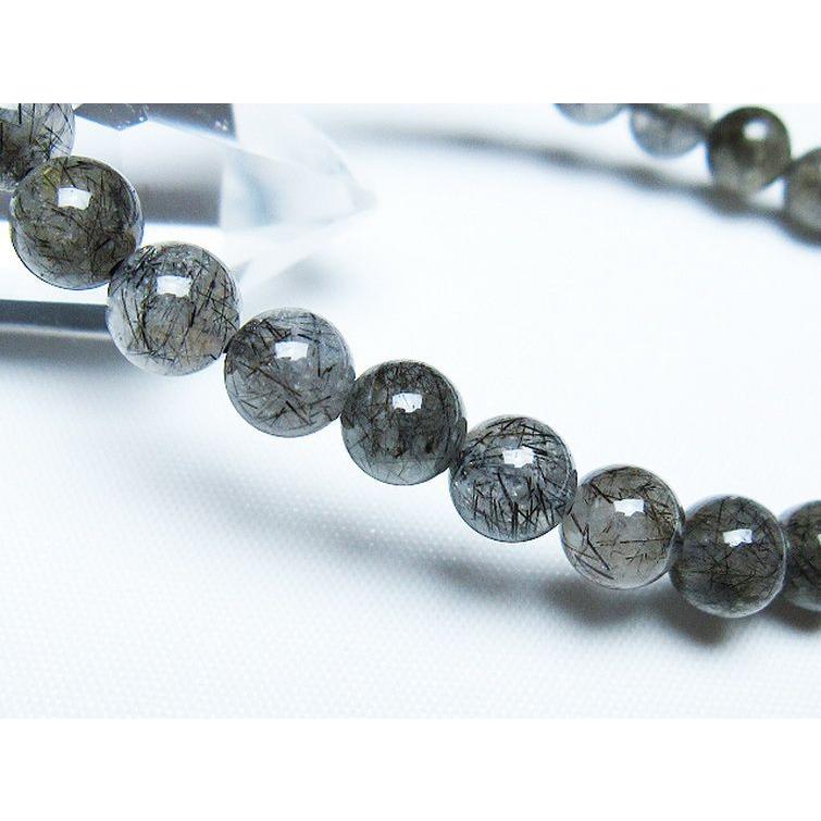 ルチルクォーツ ブレスレット ブラックルチル 7mm t257-7985 : 誠安