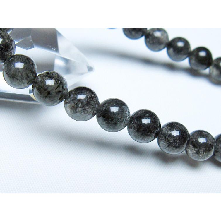 ブラックルチル 8mm ルチル 天然石 ブレスレット ブラックルチルクォーツ ブレスレット 8mm t257-8300 : 誠安天然石専門