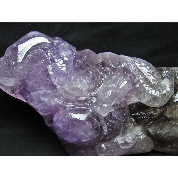 2.8Kg アメジスト 手彫り 龍 置物 t261-906 : 誠安天然石専門店 - 通販