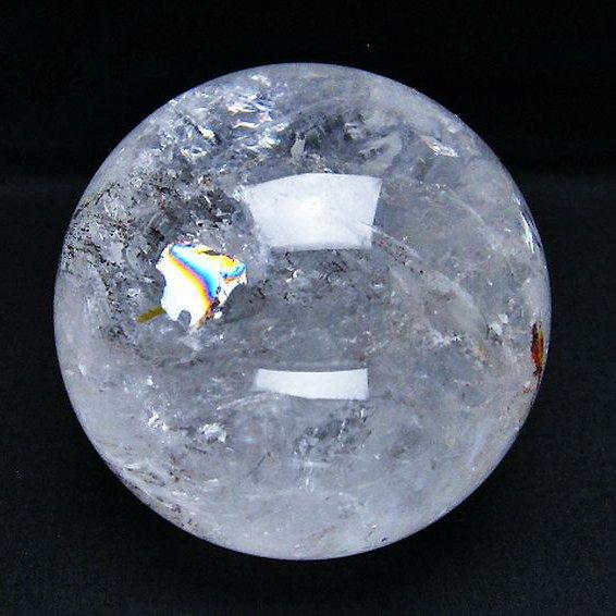 1.1Kg 虹入り ヒマラヤ水晶 丸玉 91mm t296-2003 : 誠安天然石専門店