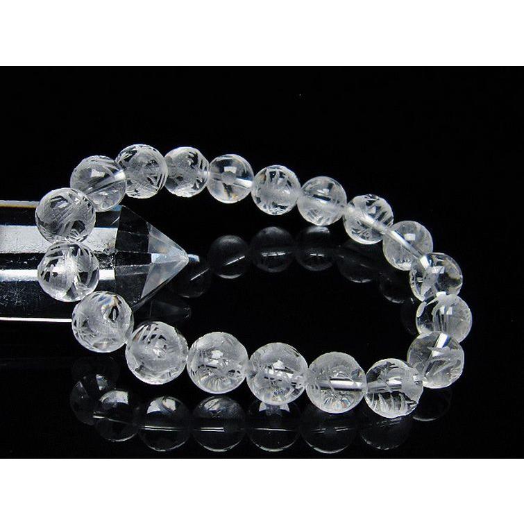 ヒマラヤ水晶 手彫り 龍 ブレスレット 11mm t305-852 : 誠安天然石専門