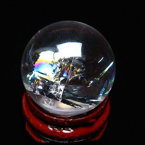 爆レア❗️ヒマラヤ水晶 丸玉 虹入り 天然石パワーストーン☆パワー浄化A1012 虹入りヒマラヤ水晶丸玉 24mm [T317-4146]