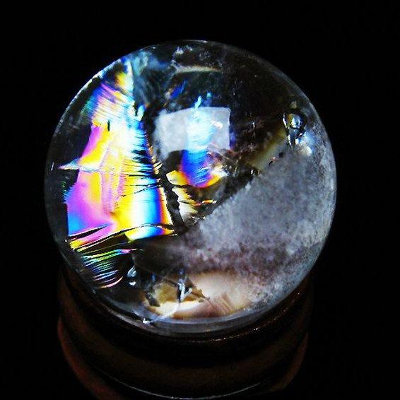 虹入り ヒマラヤ水晶 丸玉 25mm t317-5172 : 誠安天然石専門店 - 通販