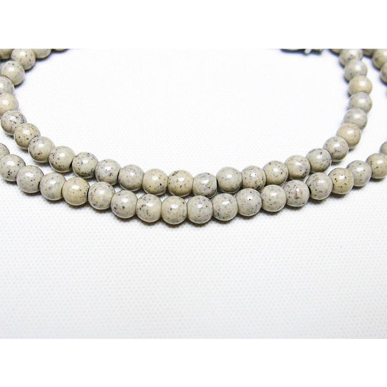 台湾産 北投石 天然ラジウム効果 ネックレス 4mm t323-3057 : 誠安