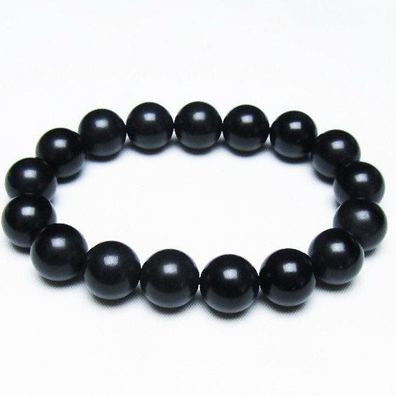 北海道上ノ国町産 ブラックシリカ ブレスレット 12mm t325-5424 : 誠安