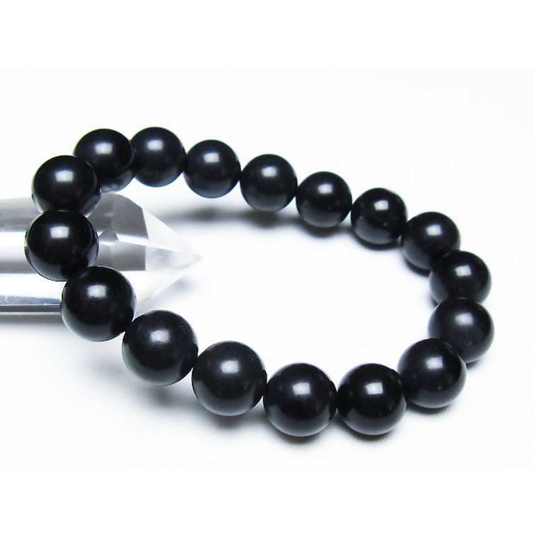 北海道上ノ国町産 ブラックシリカ ブレスレット 12mm t325-5424 : 誠安