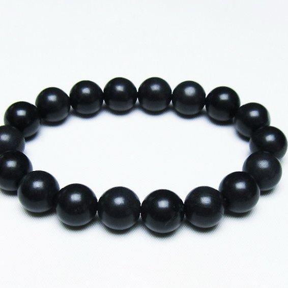 ブラックシリカ★未使用品 北海道上ノ国町産 ブラックシリカ ブレスレット 12mm t325-5434 : 誠安