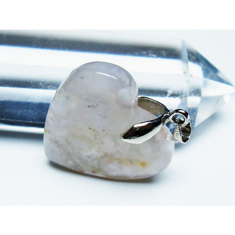 桜メノウ チェリーブロッサムアゲート ハート ペンダント t335-3207