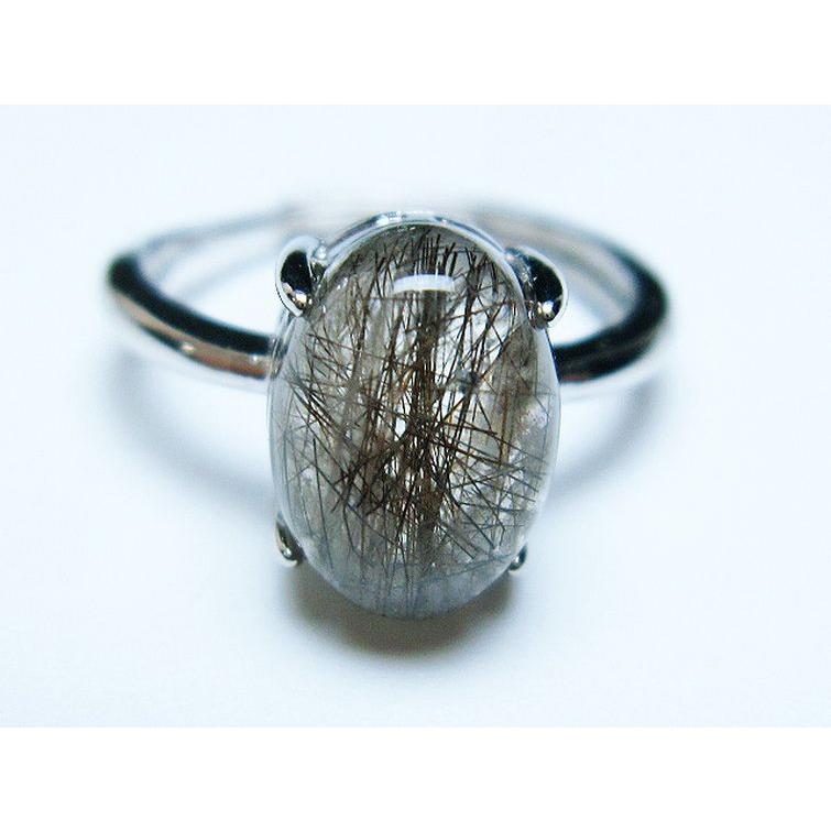 ブラックルチルクォーツ 指輪 (15号) t343-1139 : 誠安天然石