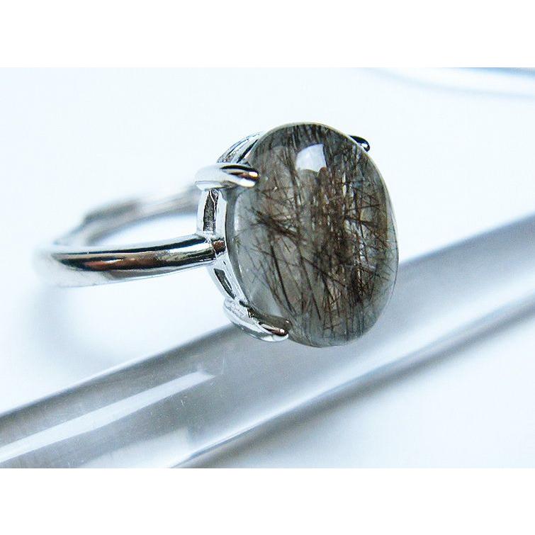 ブラックルチルクォーツ 指輪 (15号) t343-1139 : 誠安天然石