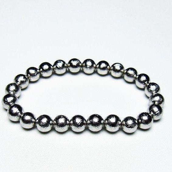 シルバーギベオン メテオライト ブレスレット 8mm t352-1659