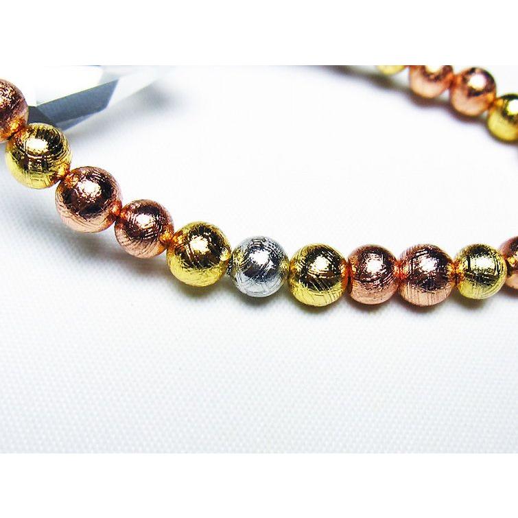 ピンクゴールドギベオン メテオライト ブレスレット 6mm t352-1661